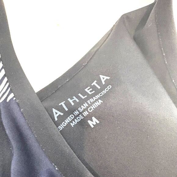 Athleta -Navy Fiore 2 Piece Bikini Swimsuit Wrap Top Full Bottoms-Women's Sz Med - Picture 5 of 8